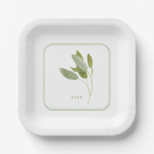 FRESH SAGE 7" Vierkante Papier Borden Papieren Bordje