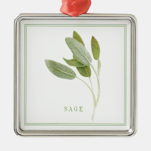 FRESH SAGE Premium Square Ornament