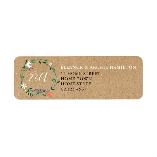Fresh Spring Floral Garland Address Label (Voorkant)