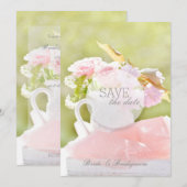 Fresh Spring Flower Bouquet Wedding Save The Date (Voorkant / Achterkant)