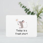 Fresh Start Mouse Woodland Animal Affirmation Kaar Kaart (Staand voorkant)