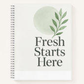 Fresh Starts Here Minimalist Wellness Notebook Notitieboek (Voorkant)