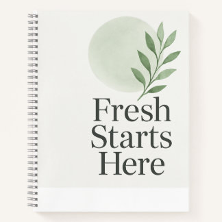 Fresh Starts Here Minimalist Wellness Notebook Notitieboek