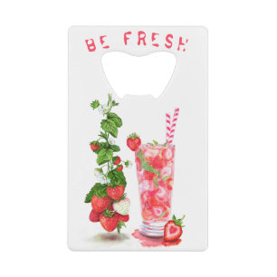 Fresh Strawberry Drink Bottle Opener - Aangepaste Kredietkaart Flessenopener