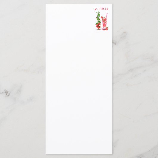 Fresh Strawberry Drink Menu - Aangepaste tekst (Achterkant)