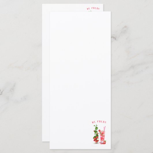 Fresh Strawberry Drink Menu - Aangepaste tekst (Voorkant / Achterkant)