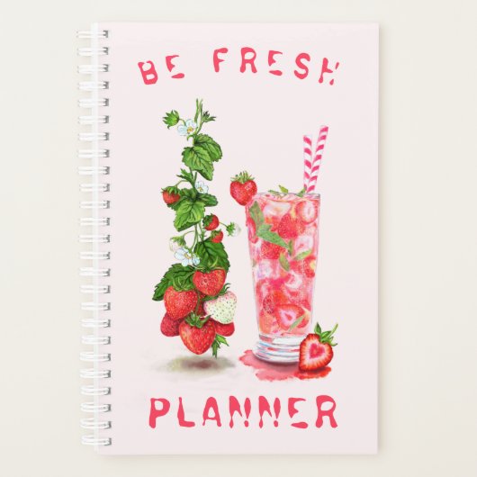 Fresh Strawberry Drink Planner - aangepaste tekst (Voorkant)