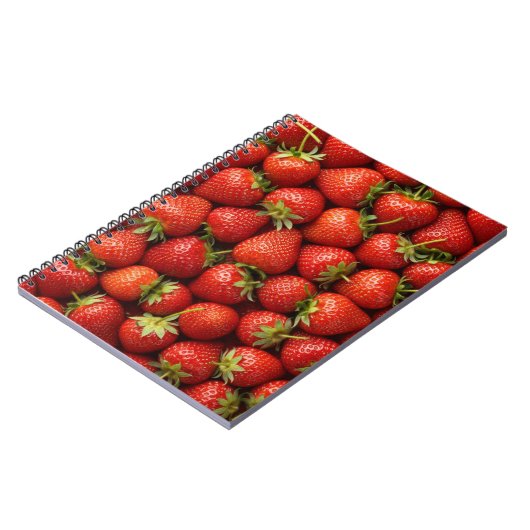Fresh Strawberry Fields Repeating Pattern Notitieboek (Linkerzijde)