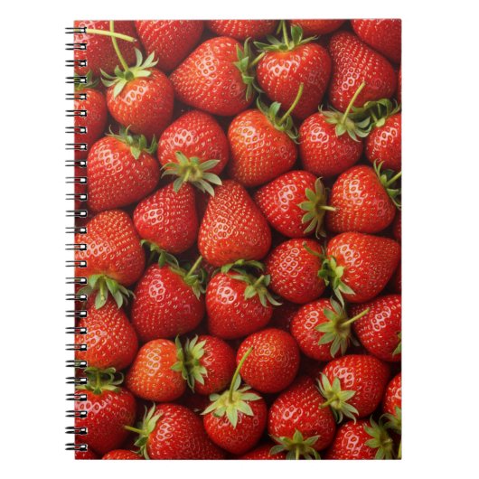 Fresh Strawberry Fields Repeating Pattern Notitieboek (Voorkant)