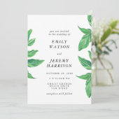 Fresh Tropical Island Beach Wedding Invitation (Debout devant)