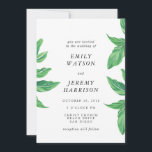 Fresh Tropical Island Beach Wedding Invitation<br><div class="desc">Faire-part de mariage Feuille vert Tropical Beach Island avec des peintures originales. Beau cadre feuille vert peint à la main sur un arrière - plan rose créant un design tendance,  tropical et moderne. Mariages de plage et Mariages de l'île. Fraîche et simple.</div>