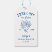 Fresh van de Markt Blauwe Bruidsmeisjesfeest Cadeaulabel (Voorkant)