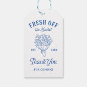 Fresh van de Markt Blauwe Bruidsmeisjesfeest Cadeaulabel (Achterkant)