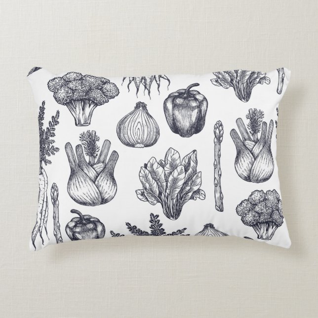 Fresh vegetables seamless pattern. Broccoli Accent Kussen (Voorkant)
