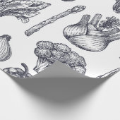 Fresh vegetables seamless pattern. Broccoli, carro Cadeaupapier (Hoek)