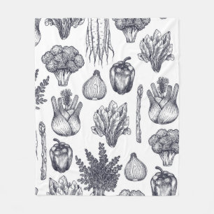 Fresh vegetables seamless pattern. Broccoli Fleece Deken