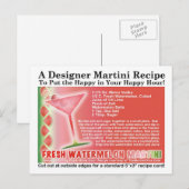 Fresh Watermelon Martini Recept Briefkaart (Voorkant / Achterkant)