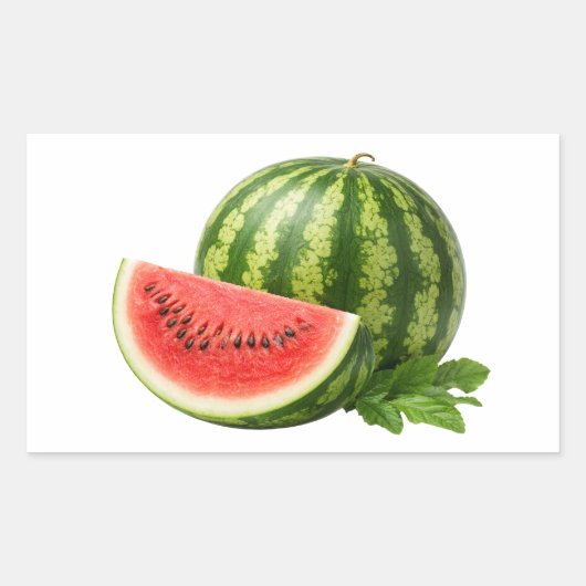 Fresh Watermelon Slice And Whole Fruit Sticker (Voorkant)
