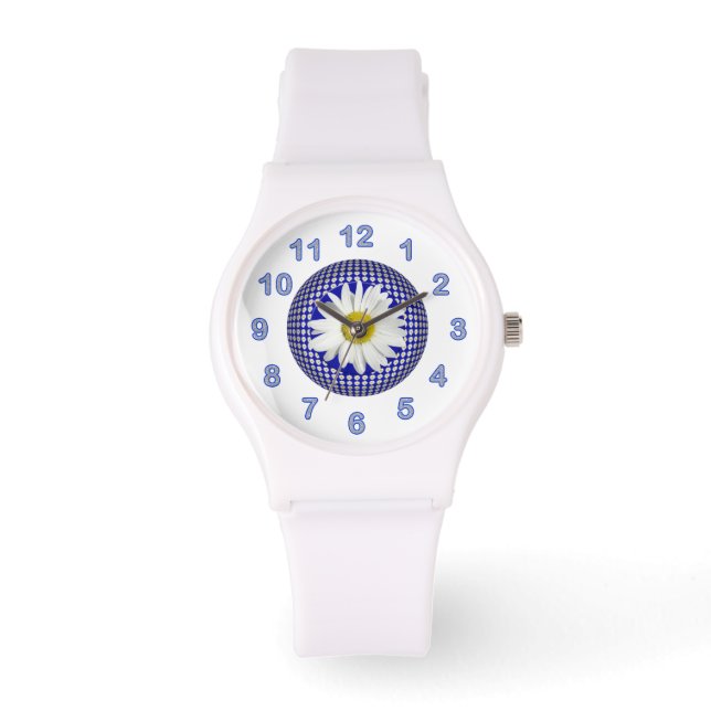Fresh White Daisy Horloge (Voorkant)