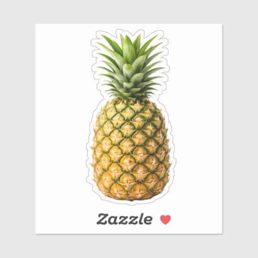 Fresh Whole Pineapple Custom-Cut Vinyl Sticker (Vel)