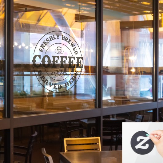 Freshly Brewed Coffee Business Raamsticker (Restaurant Raam)
