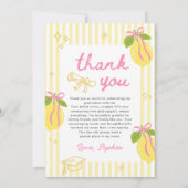 Freshly Graduated Lemon Pink Bow Graduation Bedankkaart (Achterkant)