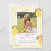 Freshly Graduated Lemon Pink Bow Graduation Kaart (Achterkant)