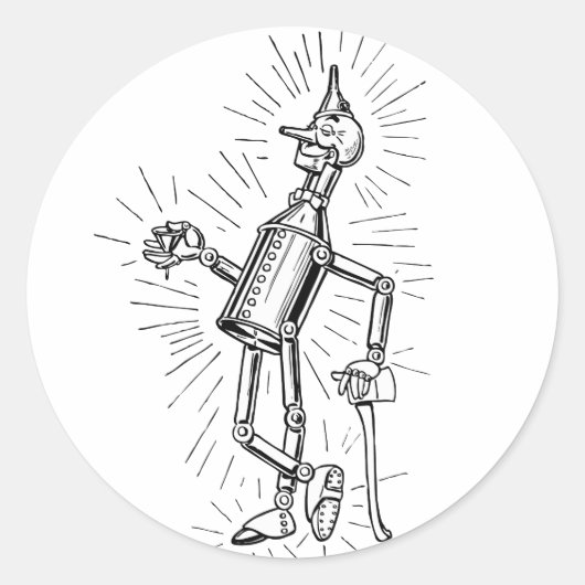 Freshly Oiled Tinman Ronde Sticker (Voorkant)