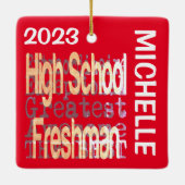 Freshman Extraordinaire CUSTOM Keramisch Ornament (Achterkant)