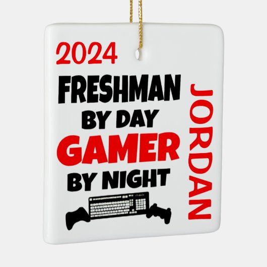 Freshman houdt van videogames keramisch ornament (Rechts)