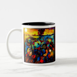 Freshtastic Horse 01-01 Tweekleurige Koffiemok