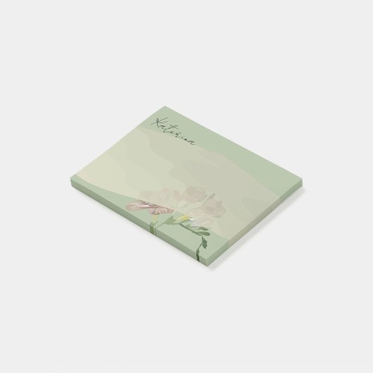 Fresia op Sage Post-it® Notes (Schuin)