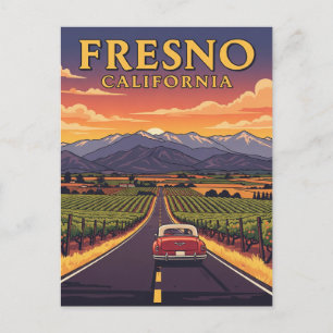 Fresno California Central Valley Briefkaart