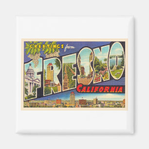 Fresno California groot Letter-Briefkaart Magneet