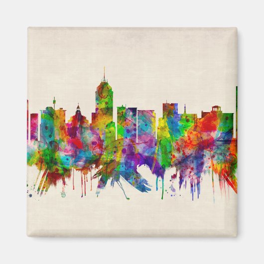 Fresno California Skyline Magneet (Voorkant)