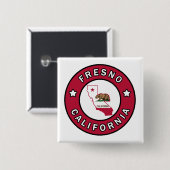 Fresno California Vierkante Button 5,1 Cm (Voorkant /achterkant)