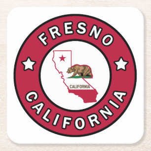 Fresno California Vierkante Kartonnen Onderzetter