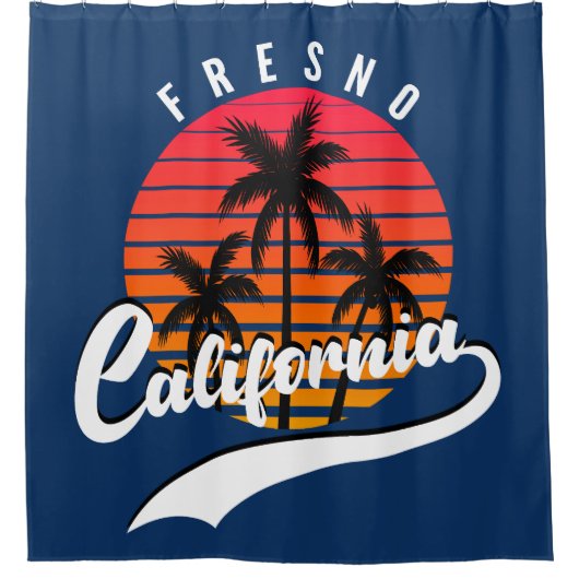 Fresno Retro Sunset Douche rideau (Devant)