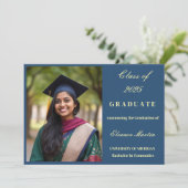 Fresque Bleu Jaune Élégant Invitation Photo (Debout devant)