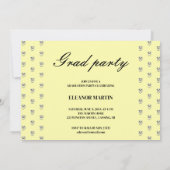 Fresque Bleu Jaune Élégant Invitation Photo (Dos)