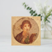 Fresque de Sappho sur la carte Pompéi (Debout devant)