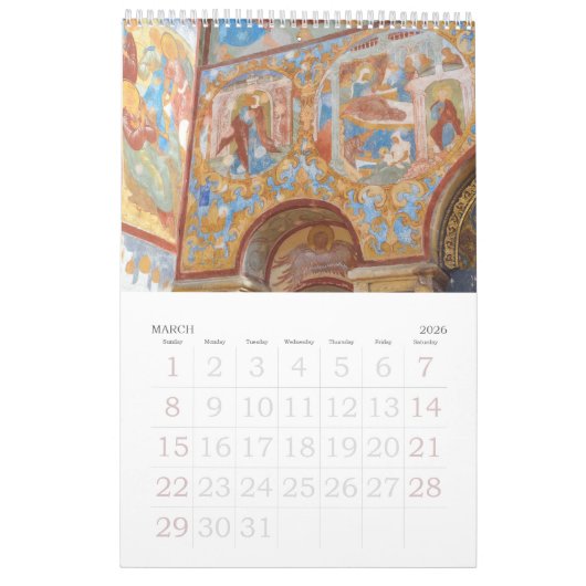Fresques russes de 12 mois Calendrier photo (Mar 2026)