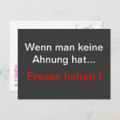 Fresse halten briefkaart (Voorkant / Achterkant)
