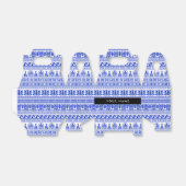 Fret, Gemengde Meander Key, Blauw, Jouw naam Bedankdoosjes (Uitgevouwen)