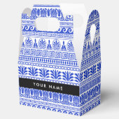 Fret, Gemengde Meander Key, Blauw, Jouw naam Bedankdoosjes (Geopend)