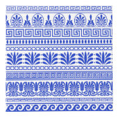 Fret, Gemengde Meander Key, Blauw, Jouw naam Kubus (Rechts)