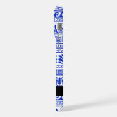 Fret grec, Clé de méandre mixte, Bleu, Votre Nom (Côté gauche)