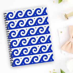 Fret grec, Motif d'onde méditerranéen, Bleu