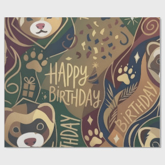 Fret Happy Verjaardag Inpakpapier