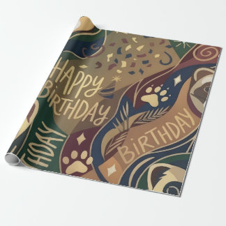 Fret Happy Verjaardag Inpakpapier